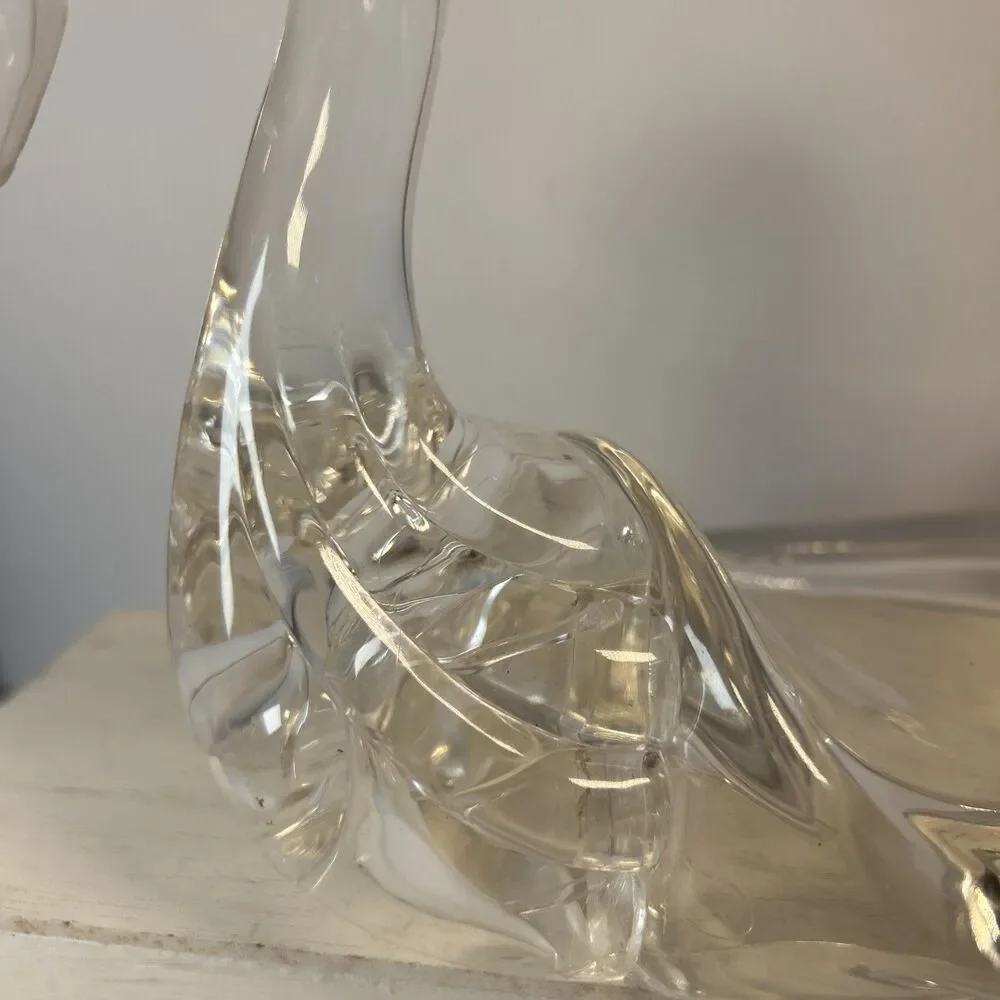 Vintage Lucite Acrylic Swan Towel Holder Clear Mid-century Modern Bath Kitchen